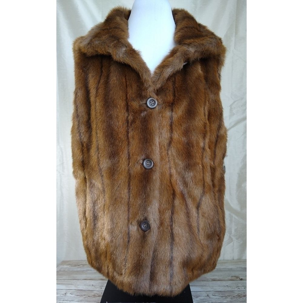 Tudor Court Reversible Faux Fur Vest - Medium